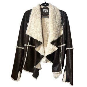 Jones Studio Women’s Faux Fur & Dark Brown Suede Jacket – Size M – Small Burn Ho